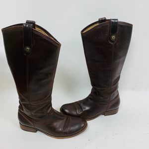 Frye Melissa Button Dark Brown Riding Boot 8.5